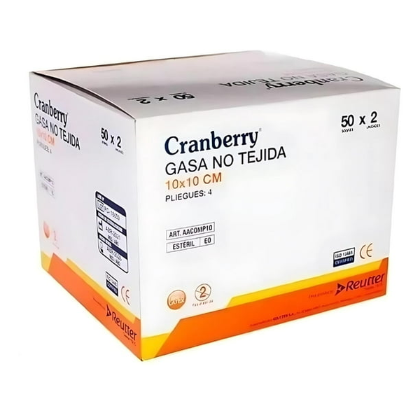 Gasas estériles no tejidas Cranberry 10 × 10 cm