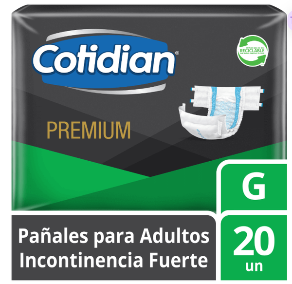 Pañales de Adulto Cotidian Premium Incontinencia Fuerte 20 un G